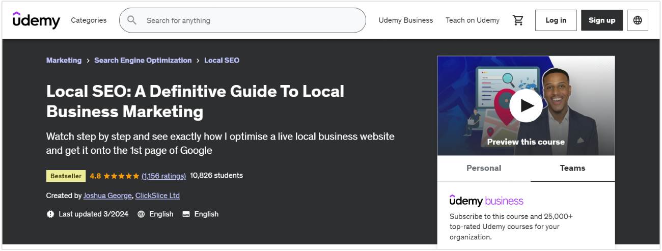 udemy course for local seo